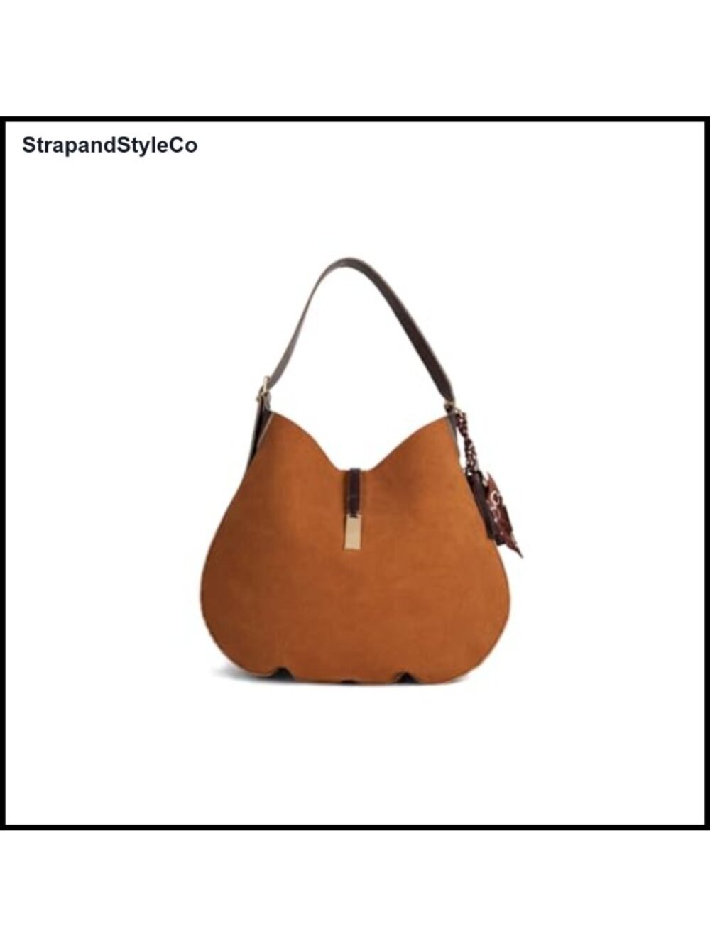 Vegan Suede Hobo Shoulder Bag Slouchy Everyday Purse